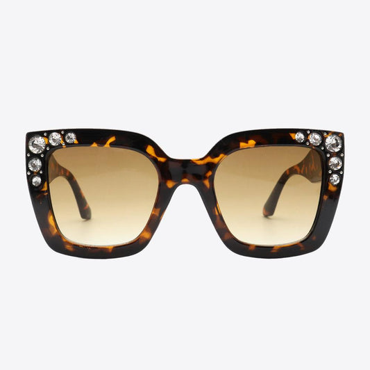 Inlaid Rhinestone Polycarbonate Sunglasses - Marianela's Exclusive Shop