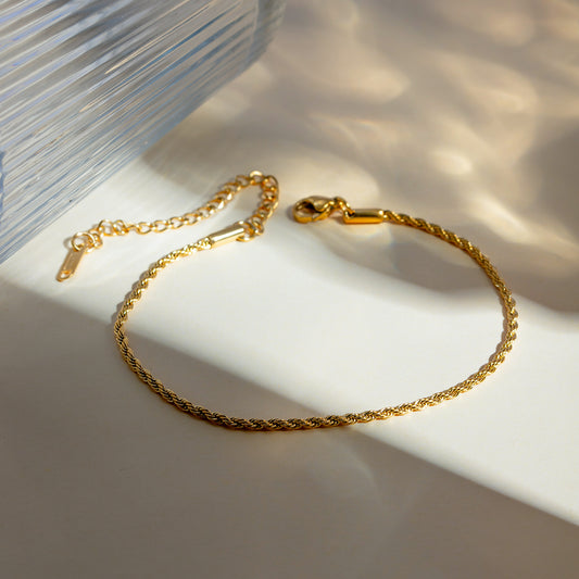 Stainless Steel Twist Chain Ankle Bracelet - Marianela's Exclusive Shop