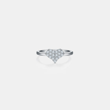 Moissanite 925 Sterling Silver Heart Ring - Marianela's Exclusive Shop