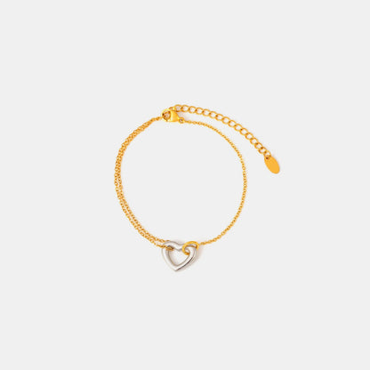 18K Gold-Plated Silver Heart Bracelet