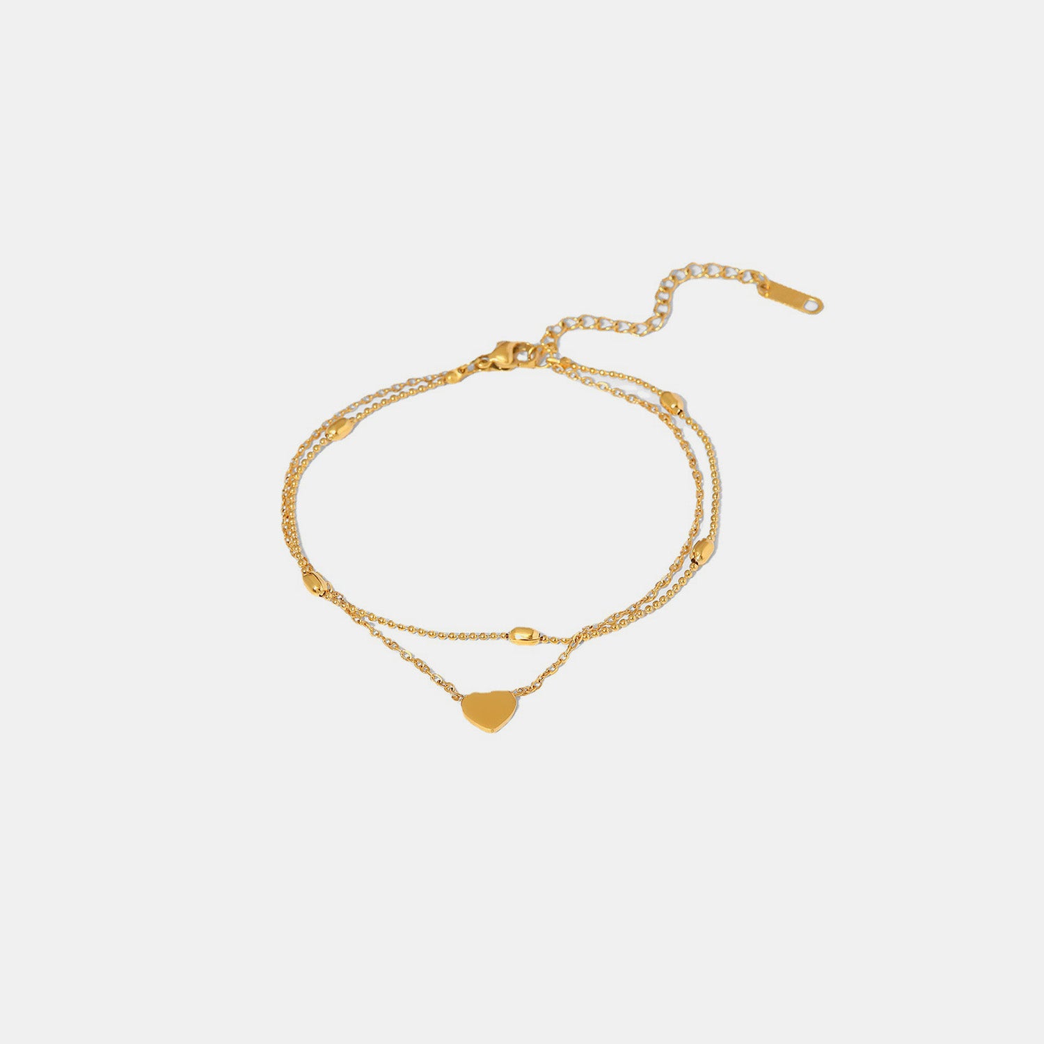 Golden Heart Double-Layer Anklet - Marianela's Exclusive Shop