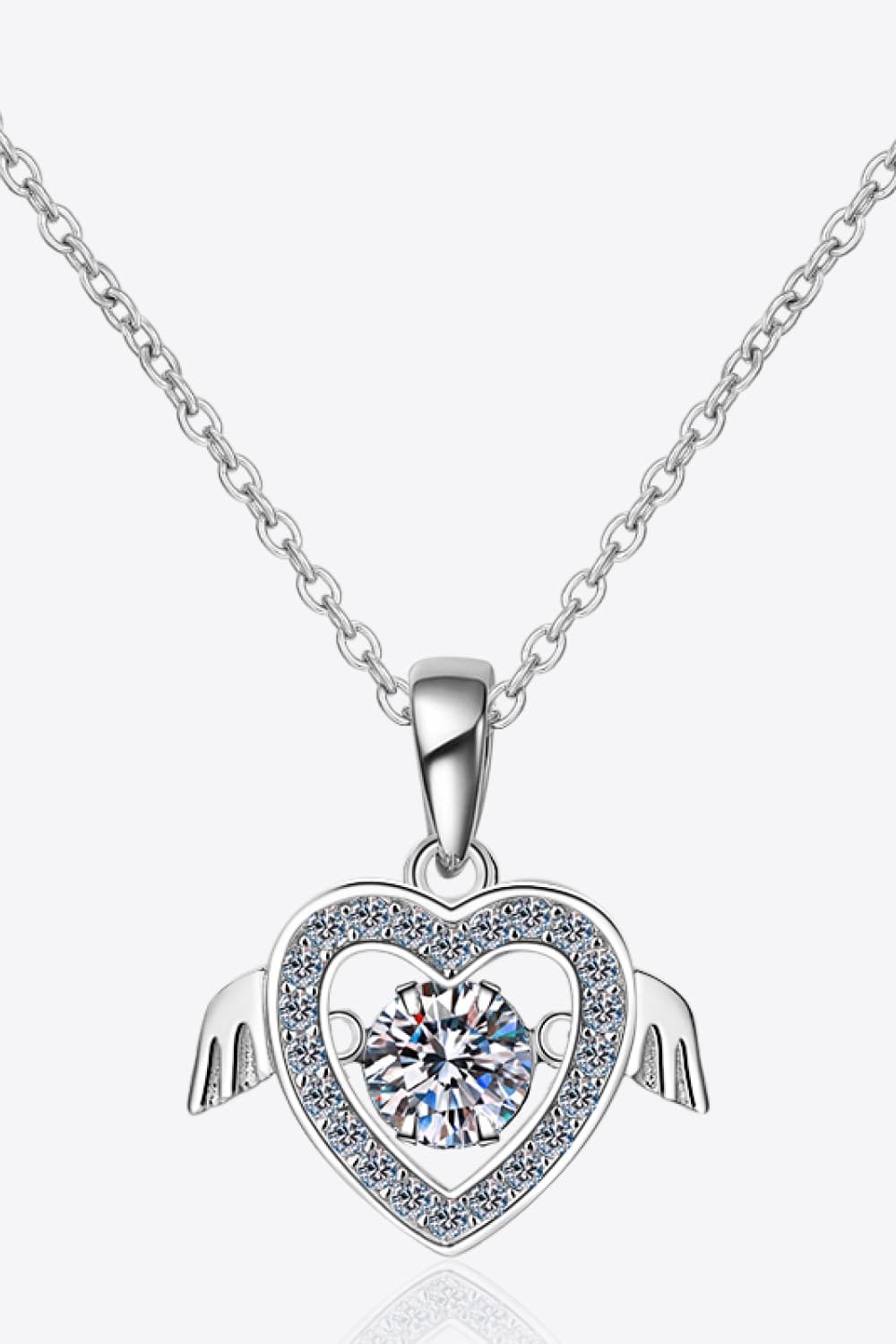 Moissanite Winged Heart Pendant - Marianela's Exclusive Shop