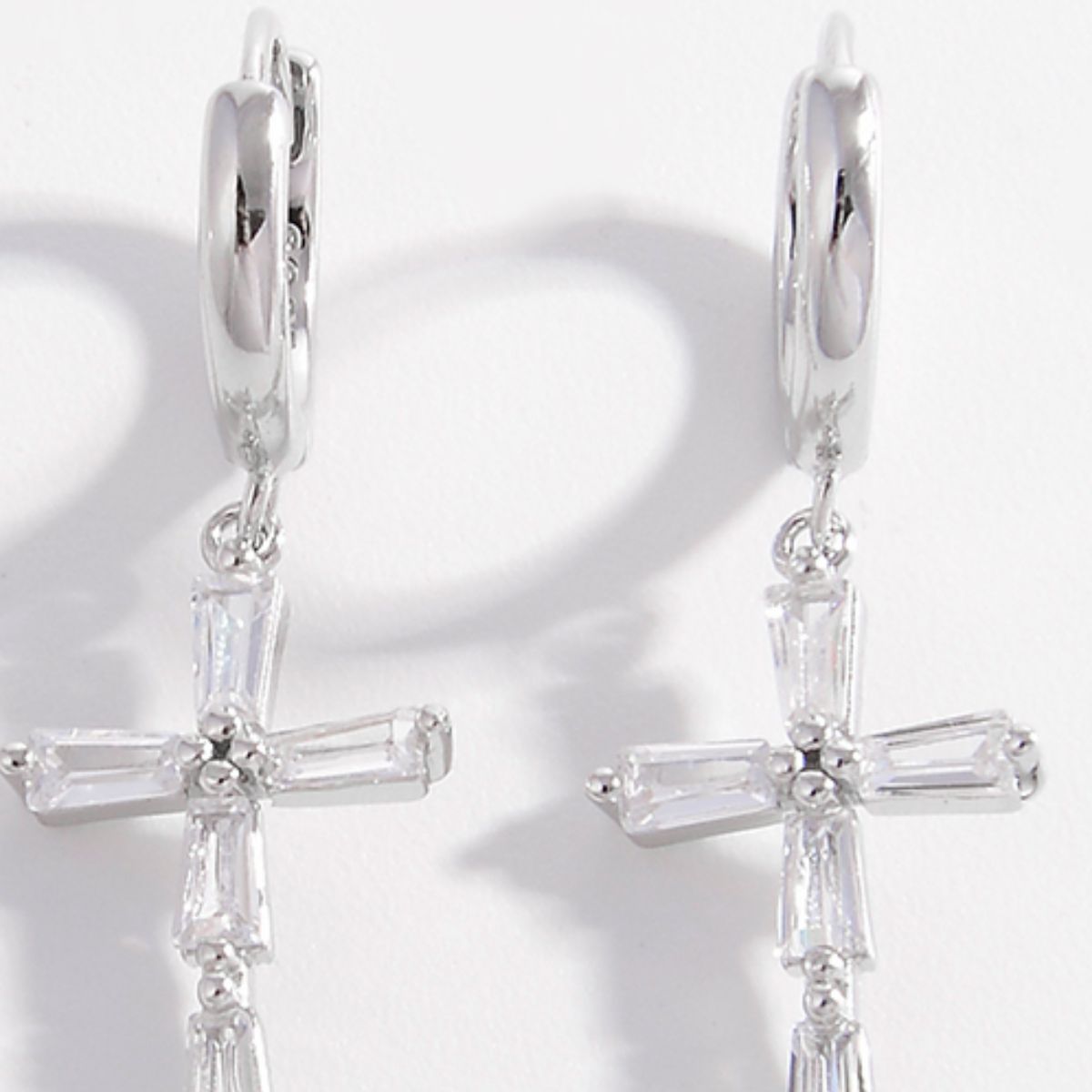 Sparkling Zircon Cross Drop Earrings - Marianela's Exclusive Shop