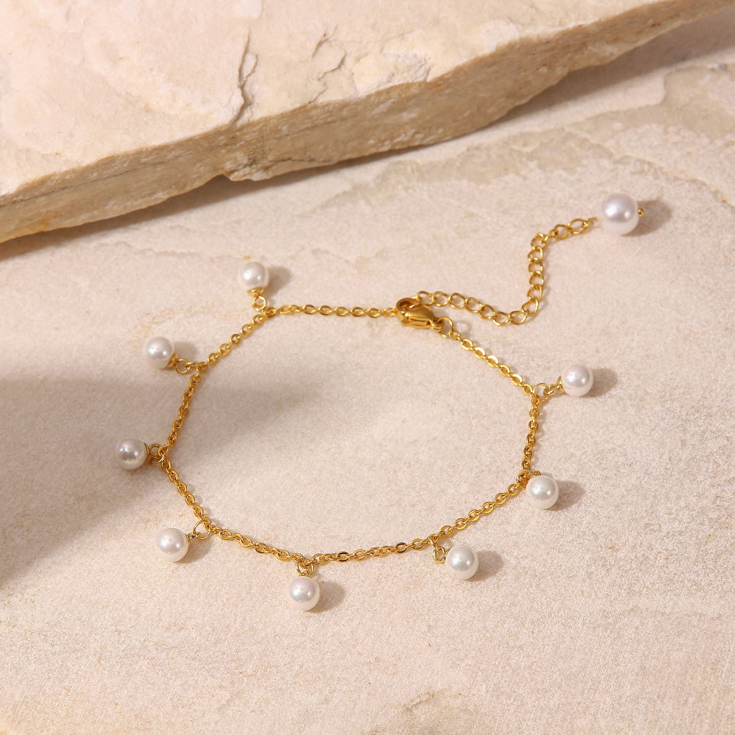 Golden Pearl Charm Anklet - Marianela's Exclusive Shop