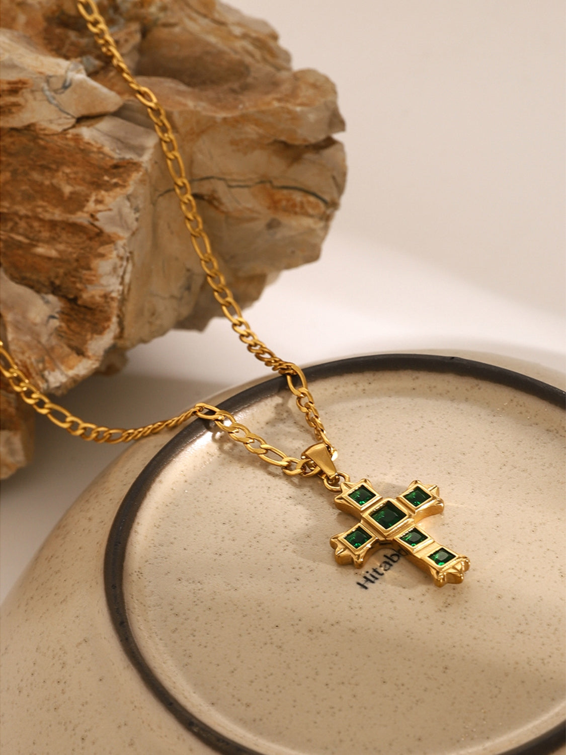 Zircon Cross Pendant Necklace