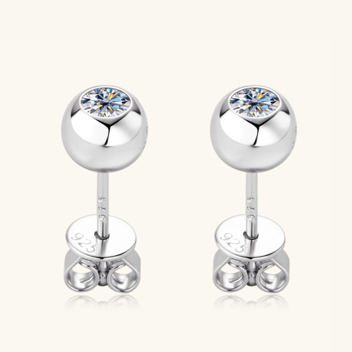 Dazzling Moissanite Sterling Silver Stud Earrings - Marianela's Exclusive Shop