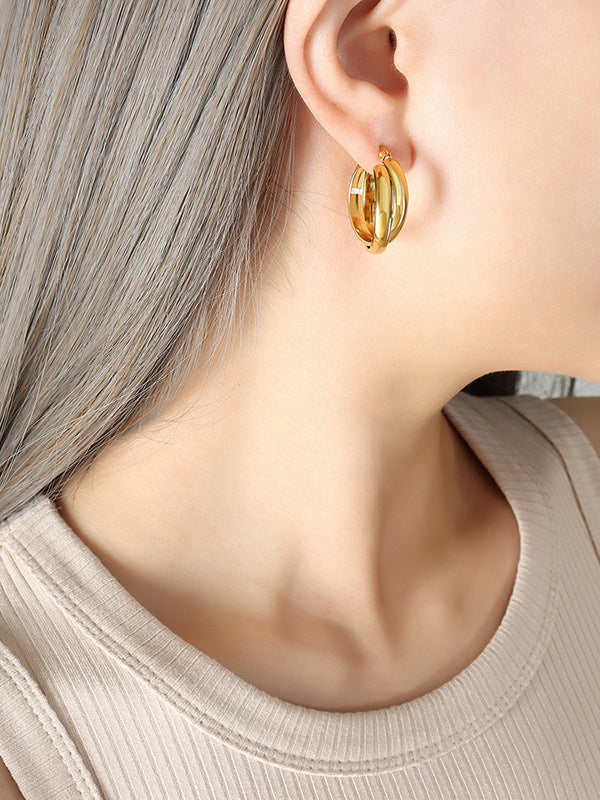 18K Gold-Plated Huggie Earrings - Marianela's Exclusive Shop