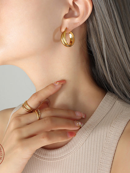 18K Gold-Plated Huggie Earrings - Marianela's Exclusive Shop