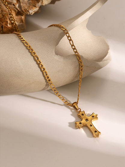 Zircon Cross Pendant Necklace