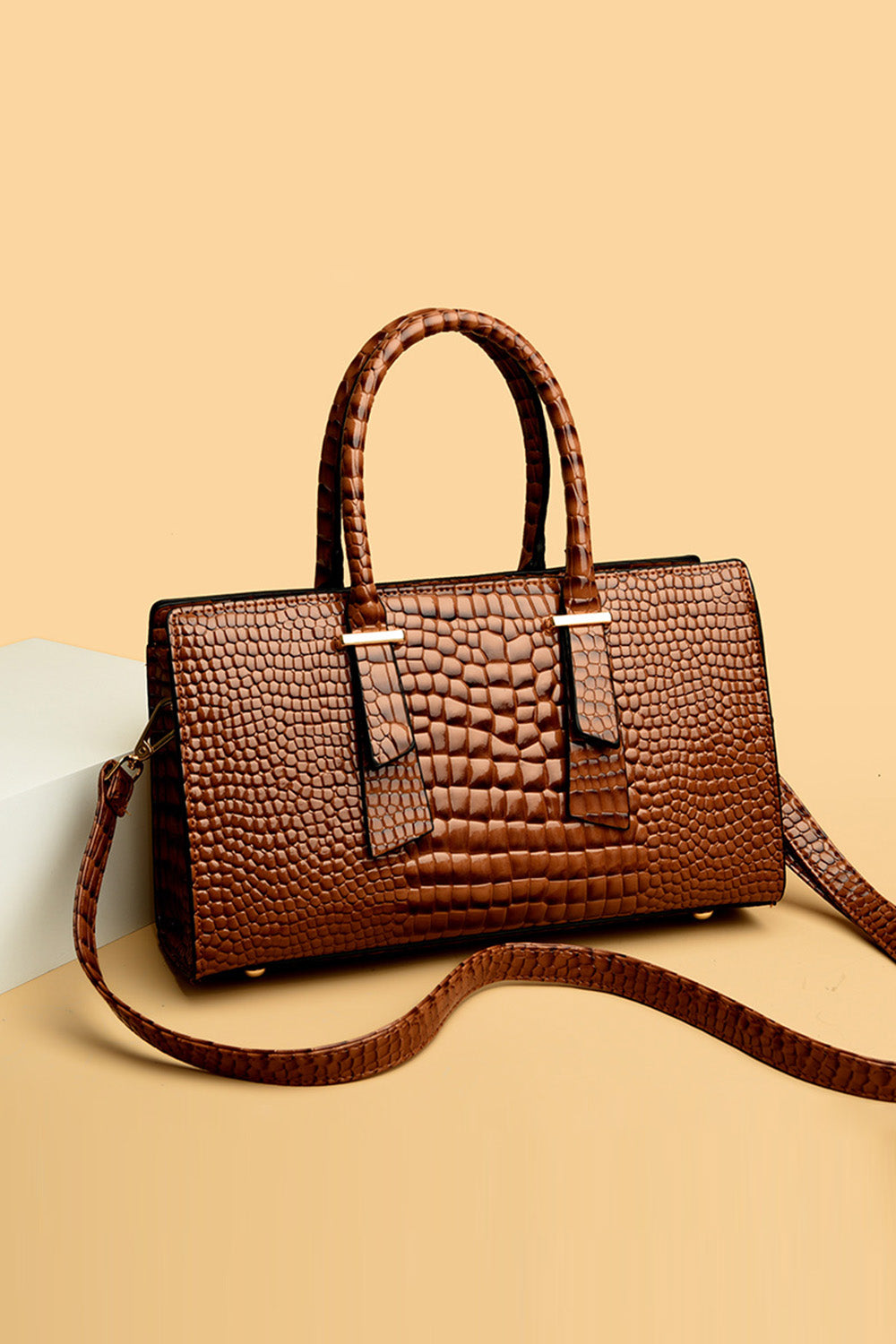 Textured PU Leather Handbag - Marianela's Exclusive Shop