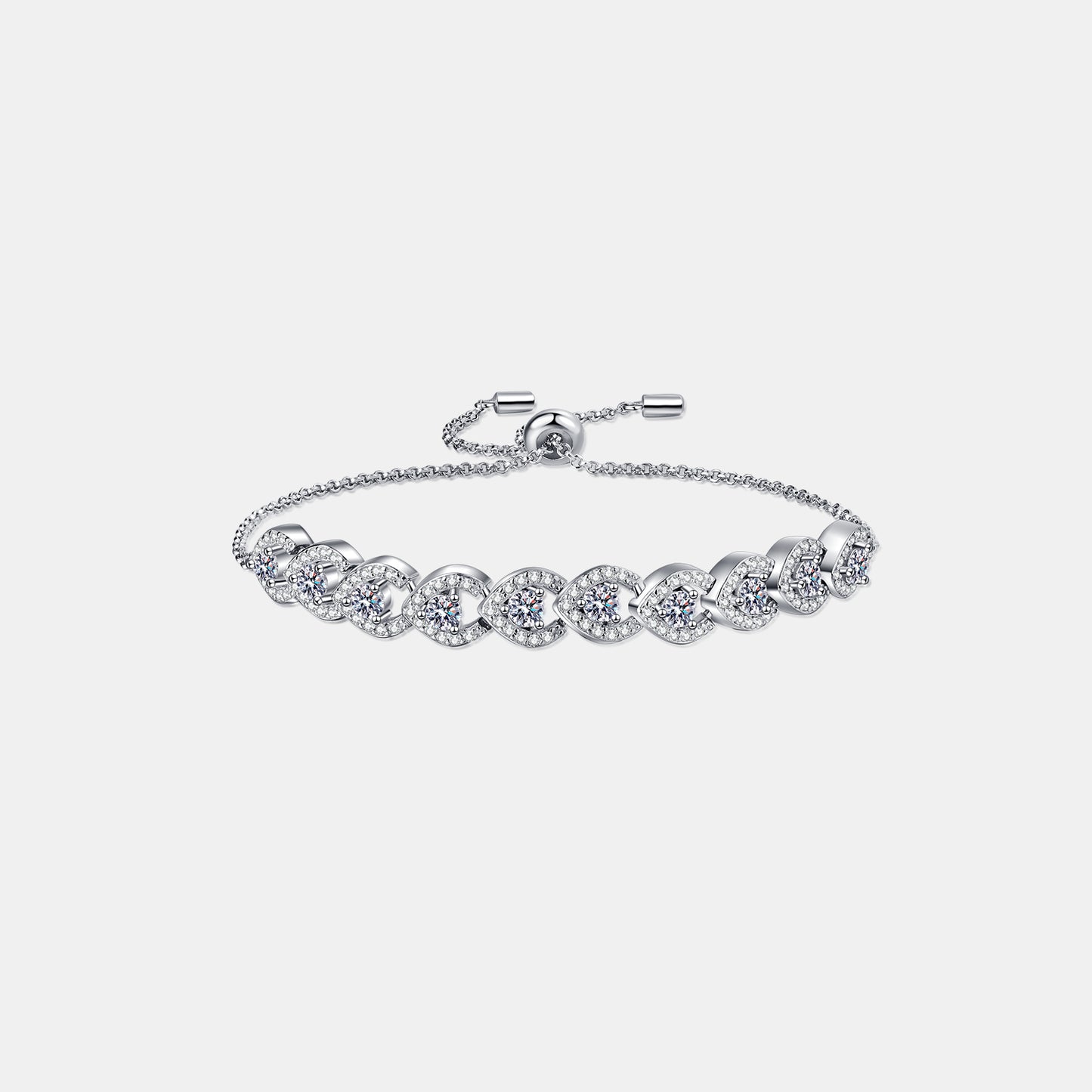 Radiant Moissanite Sterling Silver Bracelet