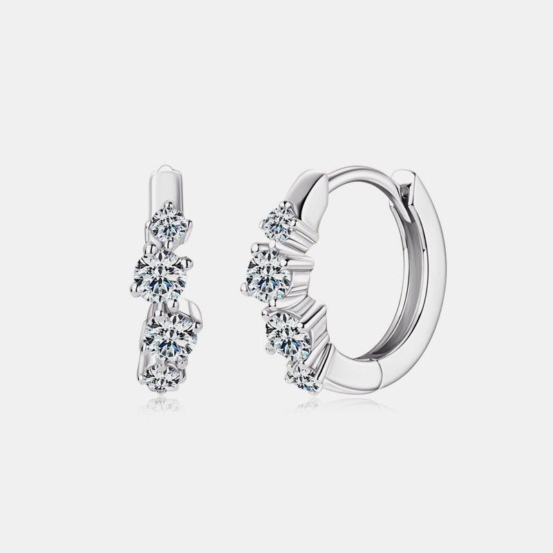 925 Sterling Silver Moissanite Huggie Earrings - Marianela's Exclusive Shop