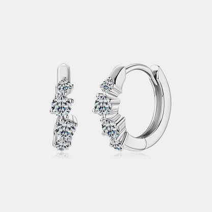 925 Sterling Silver Moissanite Huggie Earrings - Marianela's Exclusive Shop