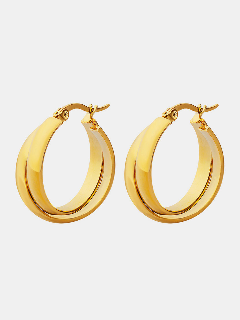 18K Gold-Plated Huggie Earrings - Marianela's Exclusive Shop