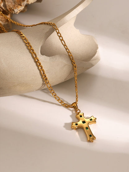 Zircon Cross Pendant Necklace