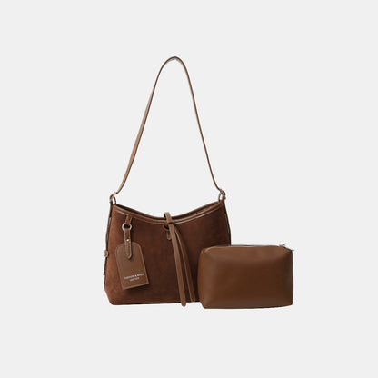 Suede Shoulder Bag and PU Leather Clutch 2 Piece Set - Marianela's Exclusive Shop