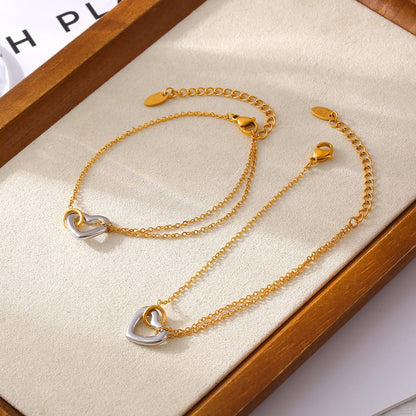 18K Gold-Plated Silver Heart Bracelet