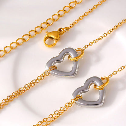 18K Gold-Plated Silver Heart Bracelet