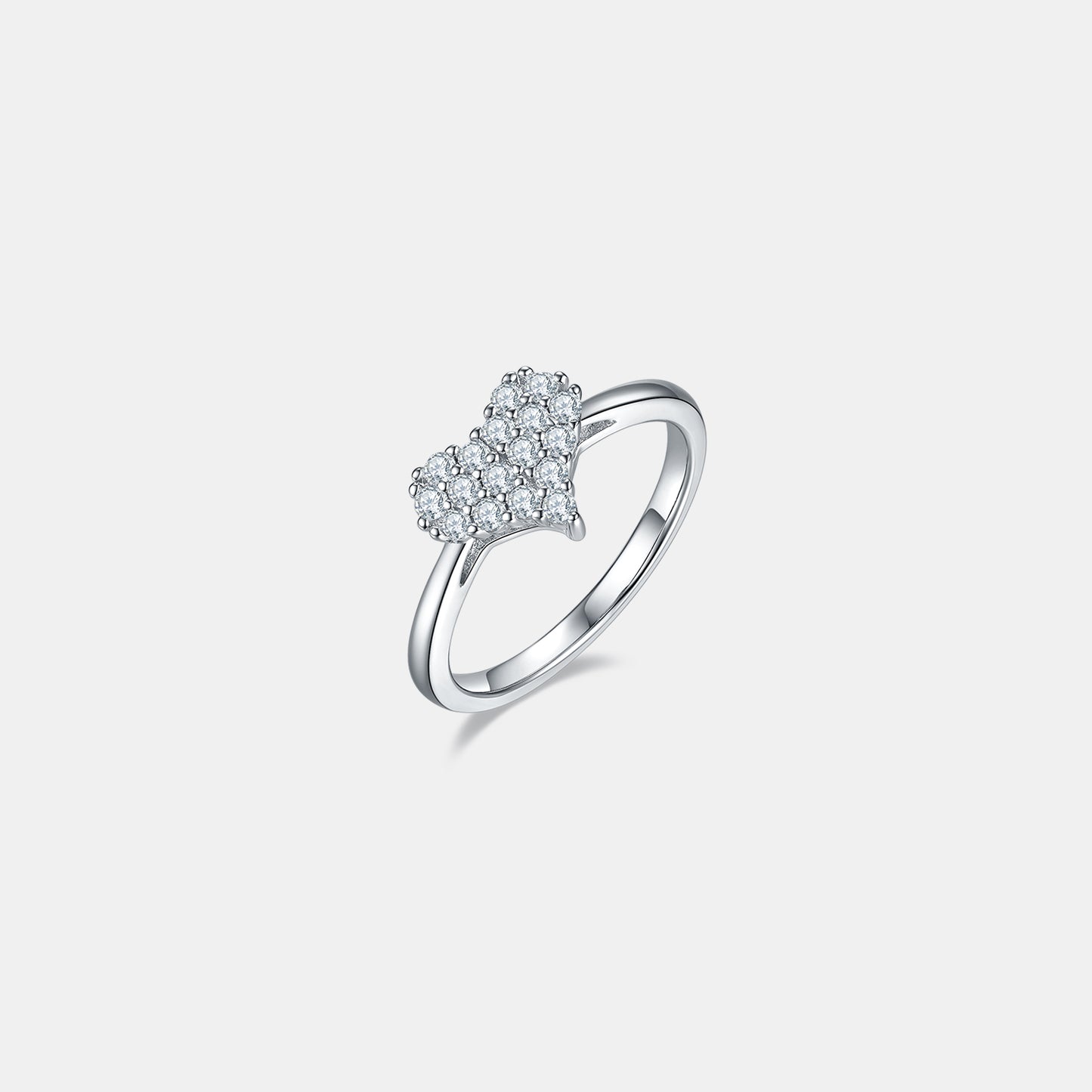 Moissanite 925 Sterling Silver Heart Ring - Marianela's Exclusive Shop