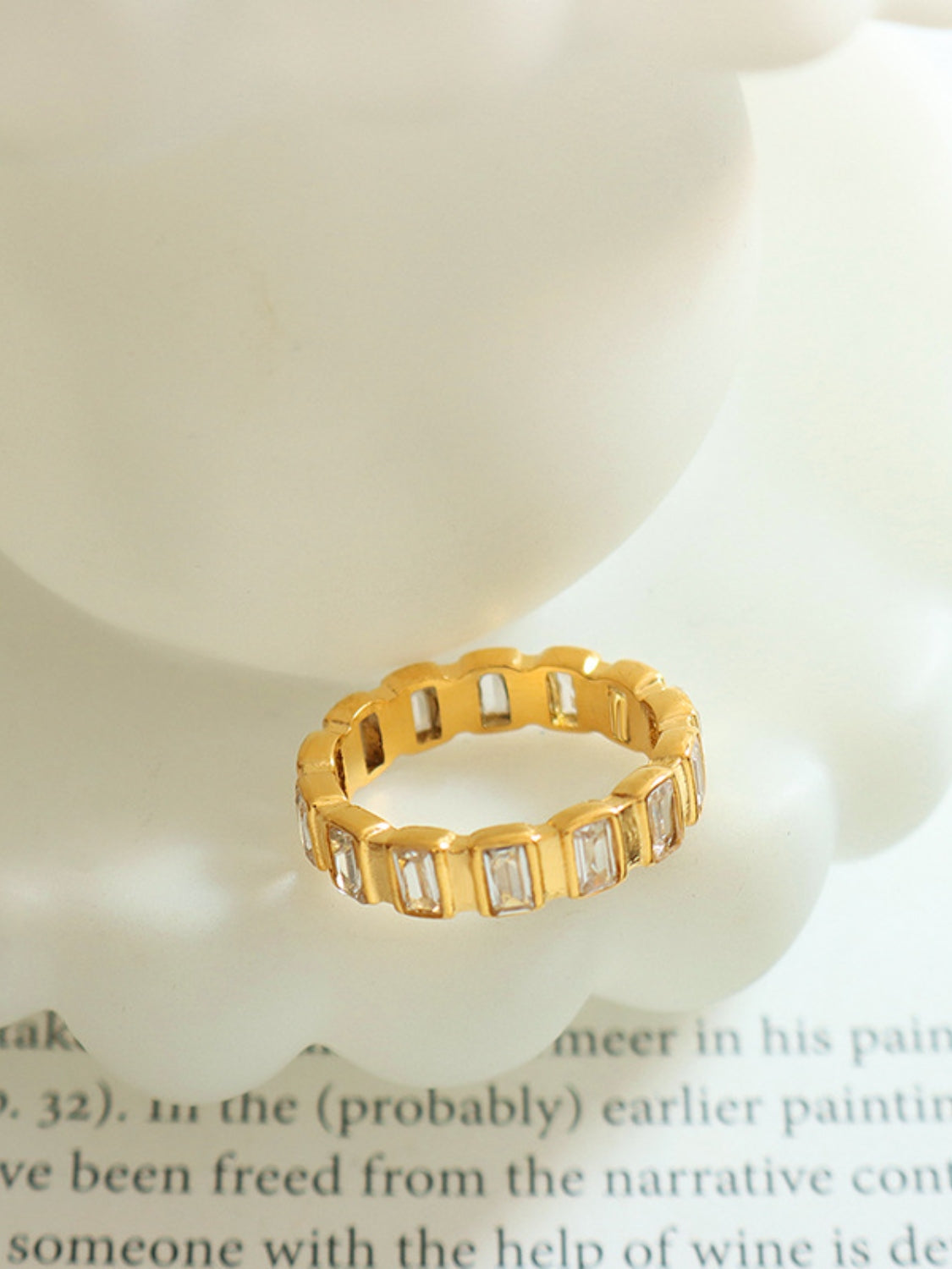 18K Gold-Plated Zircon Titanium Steel Ring