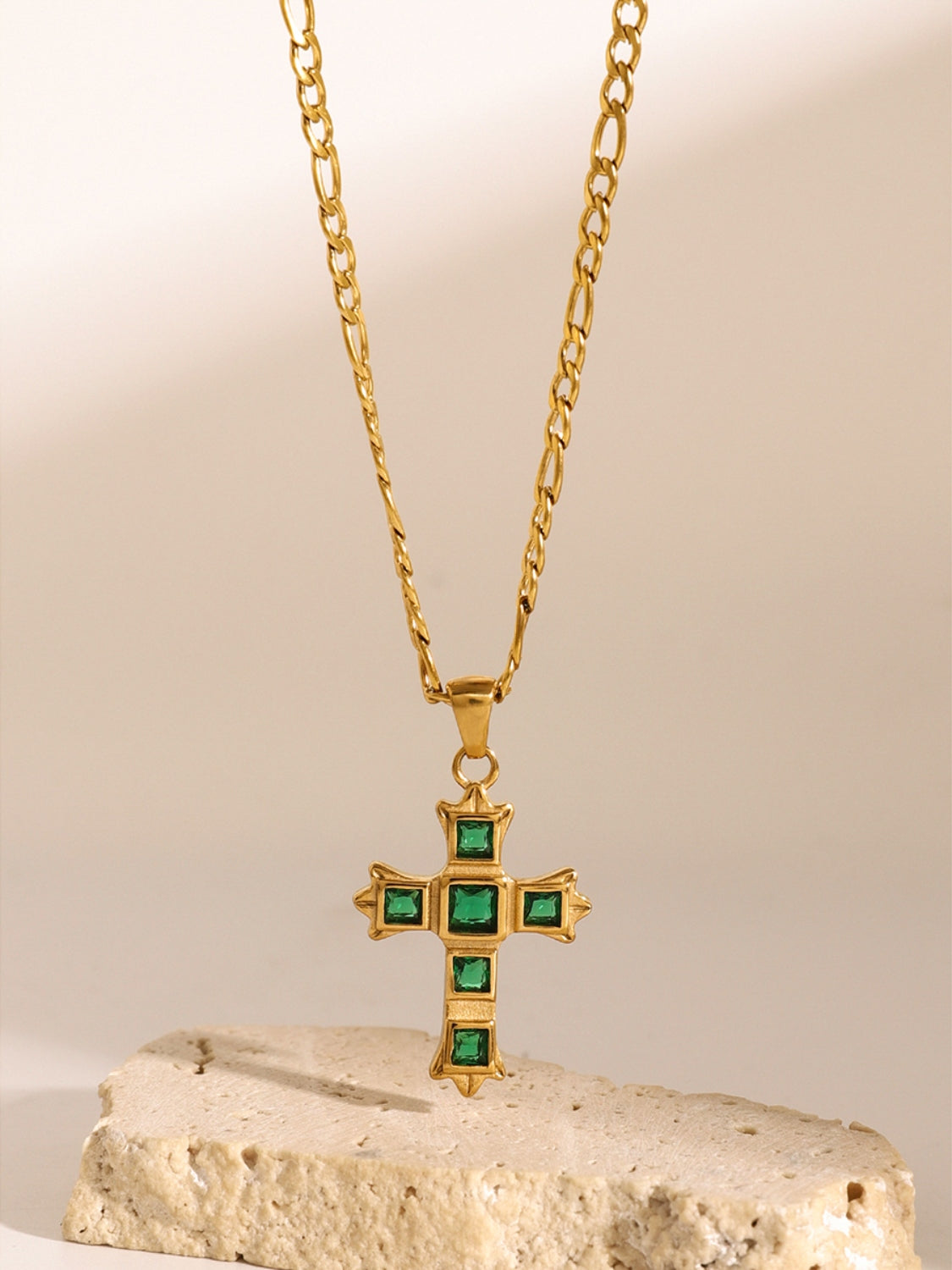 Zircon Cross Pendant Necklace