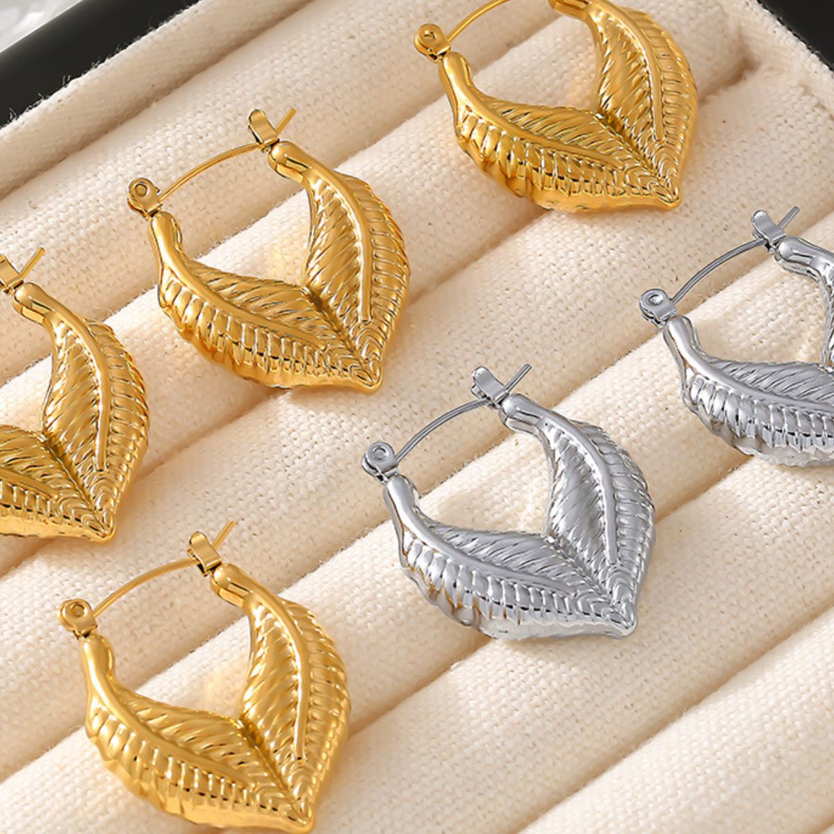 Leaf Luxe Hoops - Marianela's Exclusive Shop