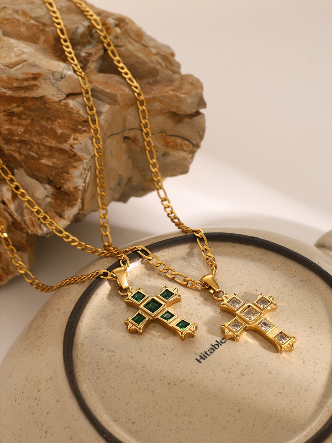 Zircon Cross Pendant Necklace