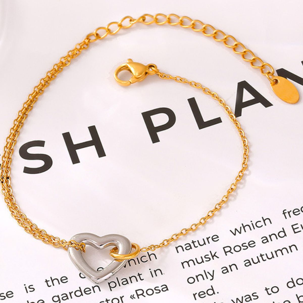 18K Gold-Plated Silver Heart Bracelet