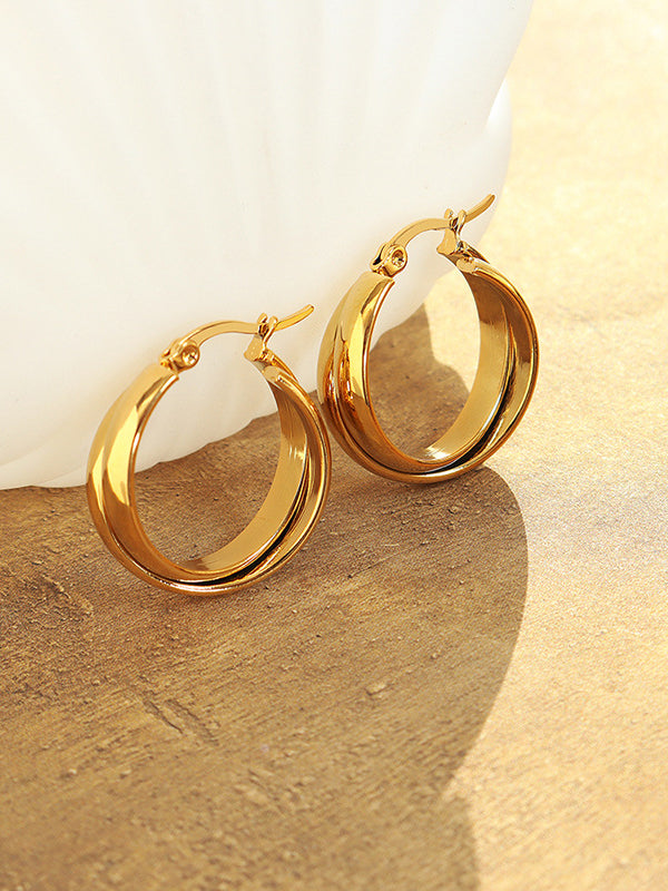 18K Gold-Plated Huggie Earrings - Marianela's Exclusive Shop