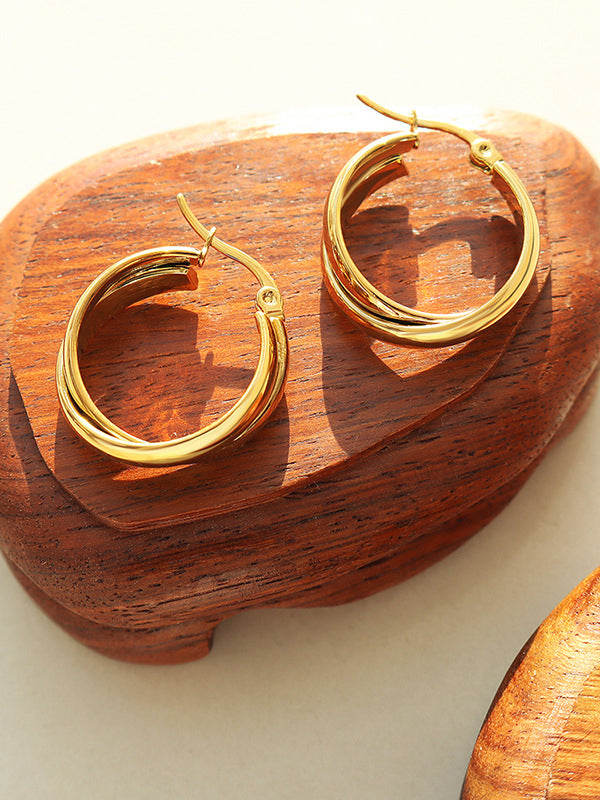 18K Gold-Plated Huggie Earrings - Marianela's Exclusive Shop