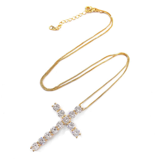 Cross Box Necklace -Gold